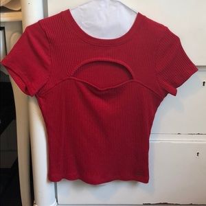 Cropped keyhole t-shirt